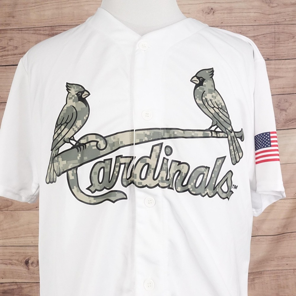 St. Louis Cardinals Jersey Mens XL White MLB Baseball Camo Ford SGA Giveaway